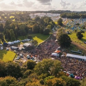 Arial shot of the main stage at tunes in the park